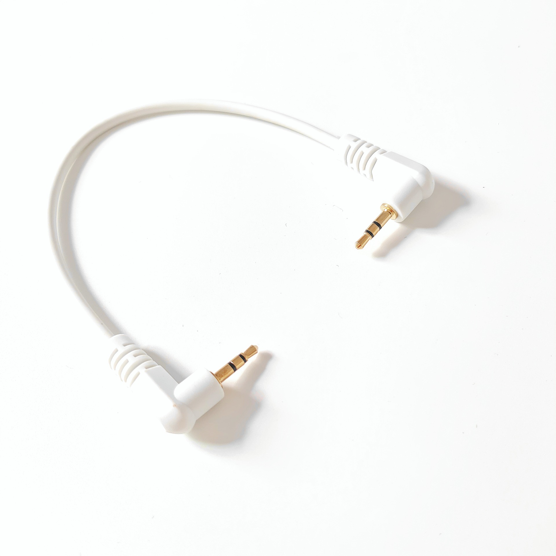 2.5mm音频线 2.5mm 公对公音频线 纯铜 二环三节镀金 20CM 弯头