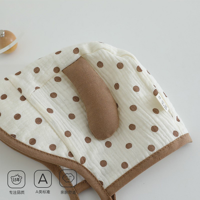 Sombrero de bebé super lindo punto de onda de dibujos animados para bebés femeninos gorra de sombrero de aire exterior de doble capa caliente primavera y otoño lindos gorros para las orejas