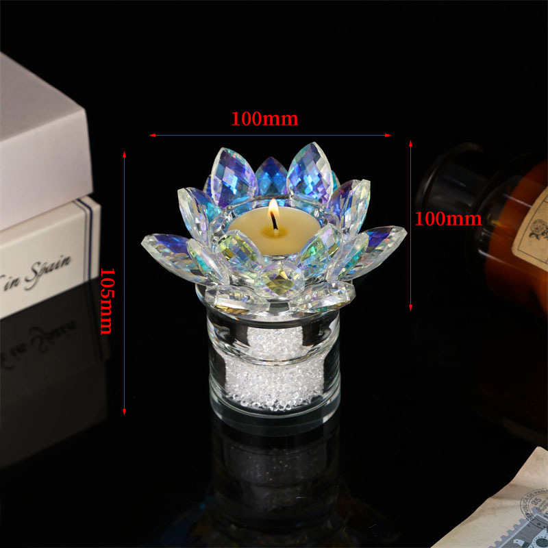 厂家供应高脚水晶莲花烛台酥油灯座 跨境 水晶蜡烛台供佛烛台批发|undefined