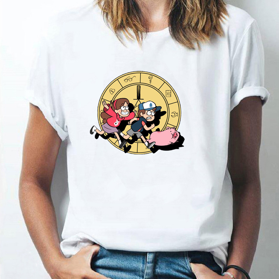 Cross-border AnimaTion Weird Town ShorT-sleeved Summer Men's and Women's T-shirTs Round Neck PrinTed T-shirTs Issued