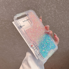 東南アジアの人気のスリーインワン携帯電話ケース IP16promax スポットグリッター接着剤 TPU カラフルな PC に適しています