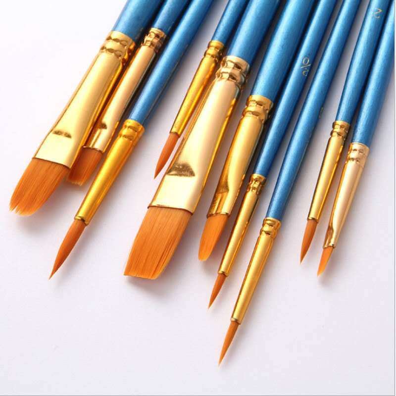 油画笔美术水彩画笔水粉画笔丙烯画笔套装尼龙毛多功能画笔勾线笔|ru