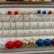 珍珠流苏耳环韩国新款女神专属长款香槟色圆脸显瘦耳坠女耳饰耳钉