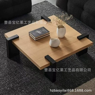 定制民宿风实木茶几散装易组装颜色可选结构坚固造型低调奢华