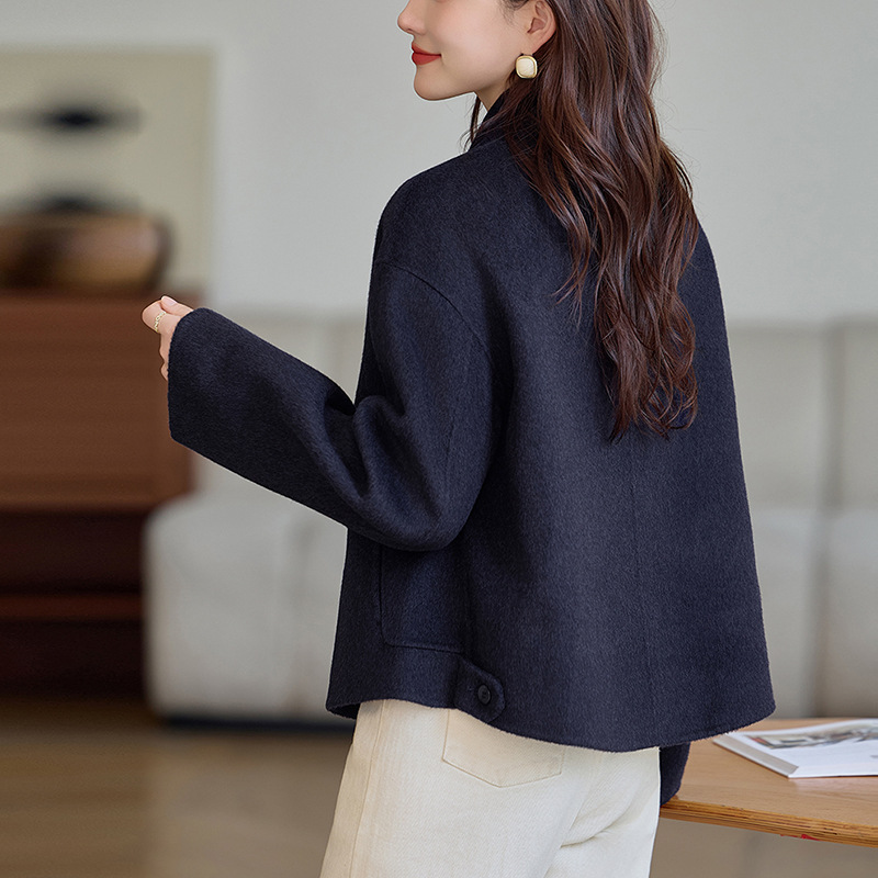 Woolen Outwear for Women 2025 New Style This Year's Popular Autumn and Winter Suit Collar Warm Double-Sided Woolen Outwear