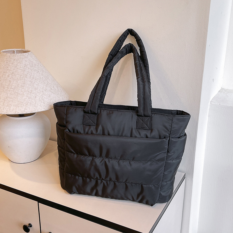 Cross-Border Women's Cotton Tote Bag, Lightweight Computer Bag, Work Clothing Large Capacity Travel Handbag, Shoulder Bag with Customized Logo