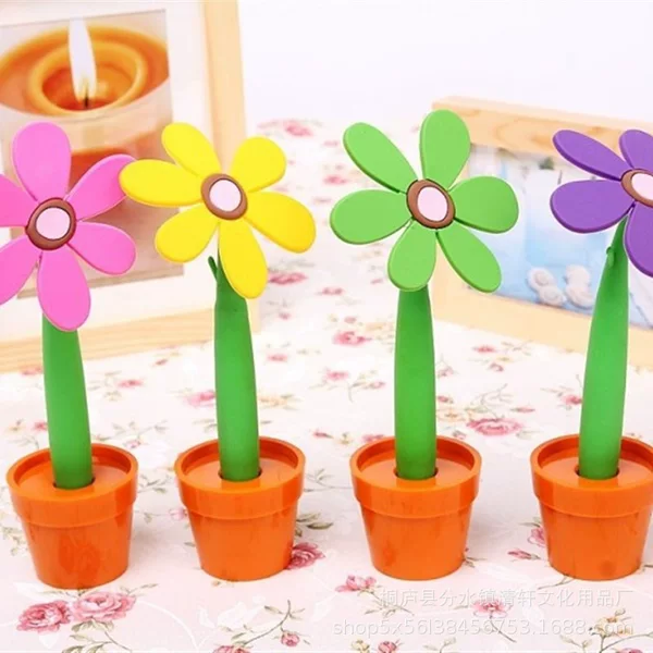 Creative desk pen desktop potted pen sunflower ballpoint pen sunflower ballpoint pen advertising potted ballpoint pen wholesale