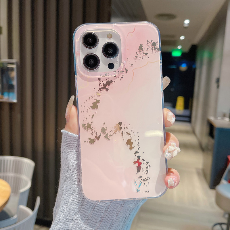 iPhone17携帯電話用ガラス大理石ケースは、Apple 16/14/15ProMaxに適しており、金箔押し加工が施されており、国境を越えて販売されています。|undefined
