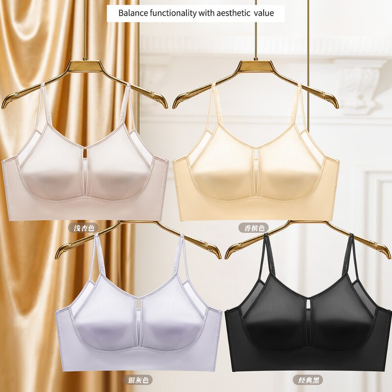 New Wholesale Satin Bunny Ear Style Bra with Beautiful Back Design, Minimizes Large Bust, Comfortable, Breathable, Wireless, Mesh, Plus Size Bra New Wholesale Satin Bunny Ear Style Bra with Beautiful Back Design, Minimizes Large Bust, Comfortable, Breathable, Wireless, Mesh, Plus Size Bra