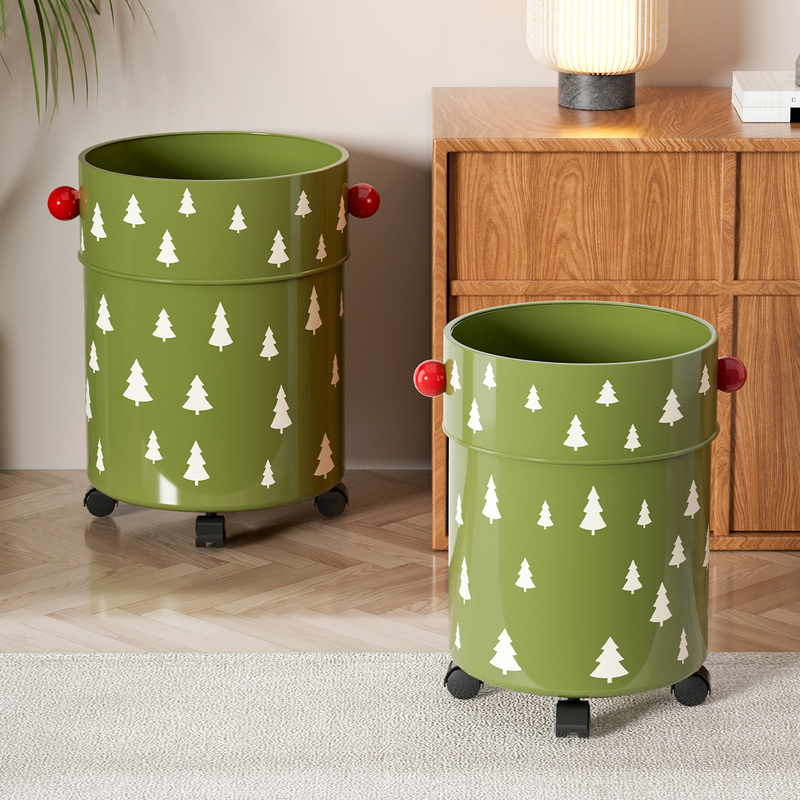 Large household trash can with wheels, large capacity, stylish design for living room, bedroom, kitchen, movable, 2026 new creative model Large household trash can with wheels, large capacity, stylish design for living room, bedroom, kitchen, movable, 2026 new creative model
