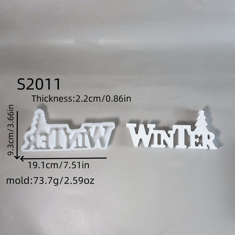 S2011 冬季摆件 装饰水泥石膏模具DIY硅胶模具|undefined