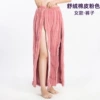 Women's Shu cotton velvet leather red pants