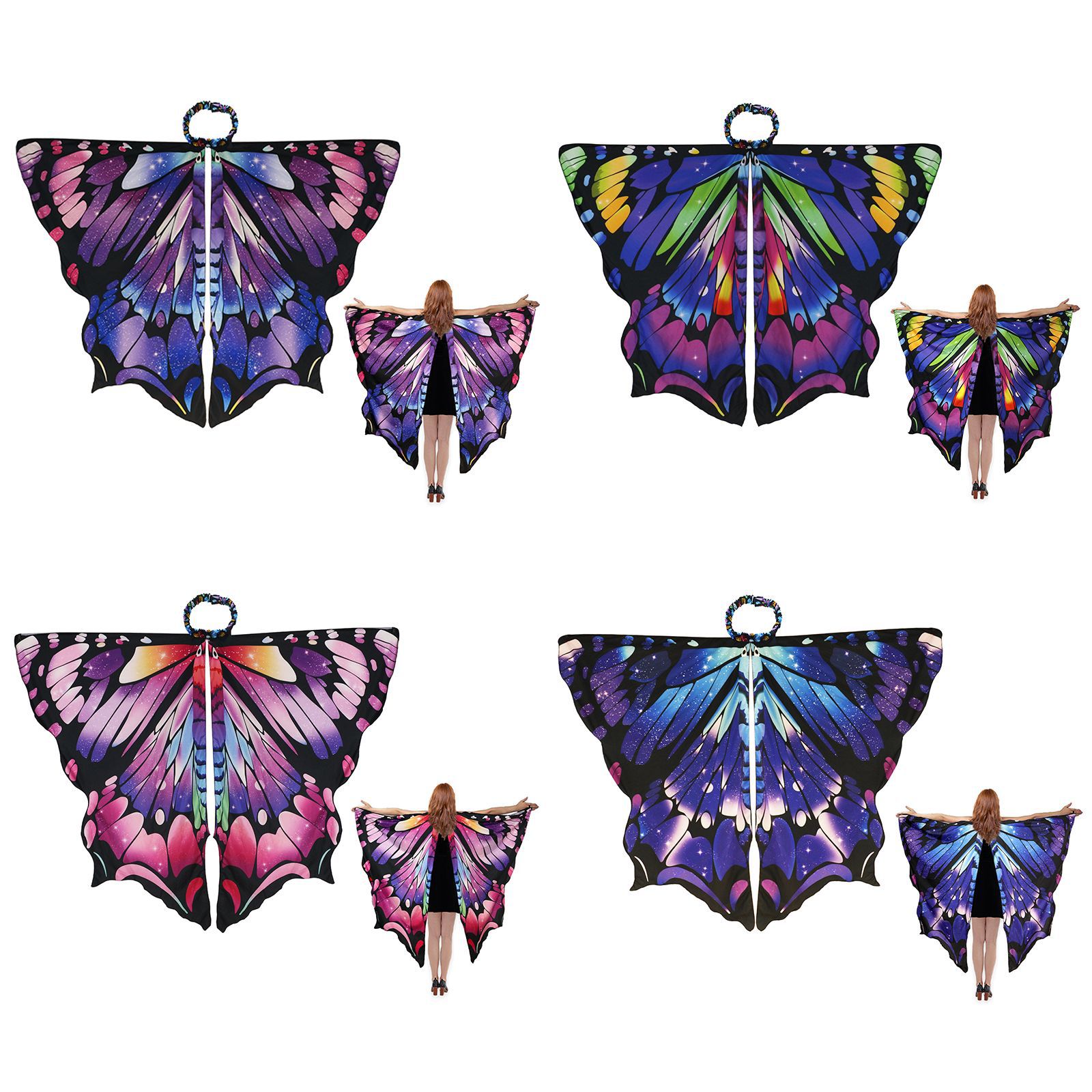 Carnaval ventas calientes de mariposa capa capa capa de baile de punto teatro impresión digital en color capa