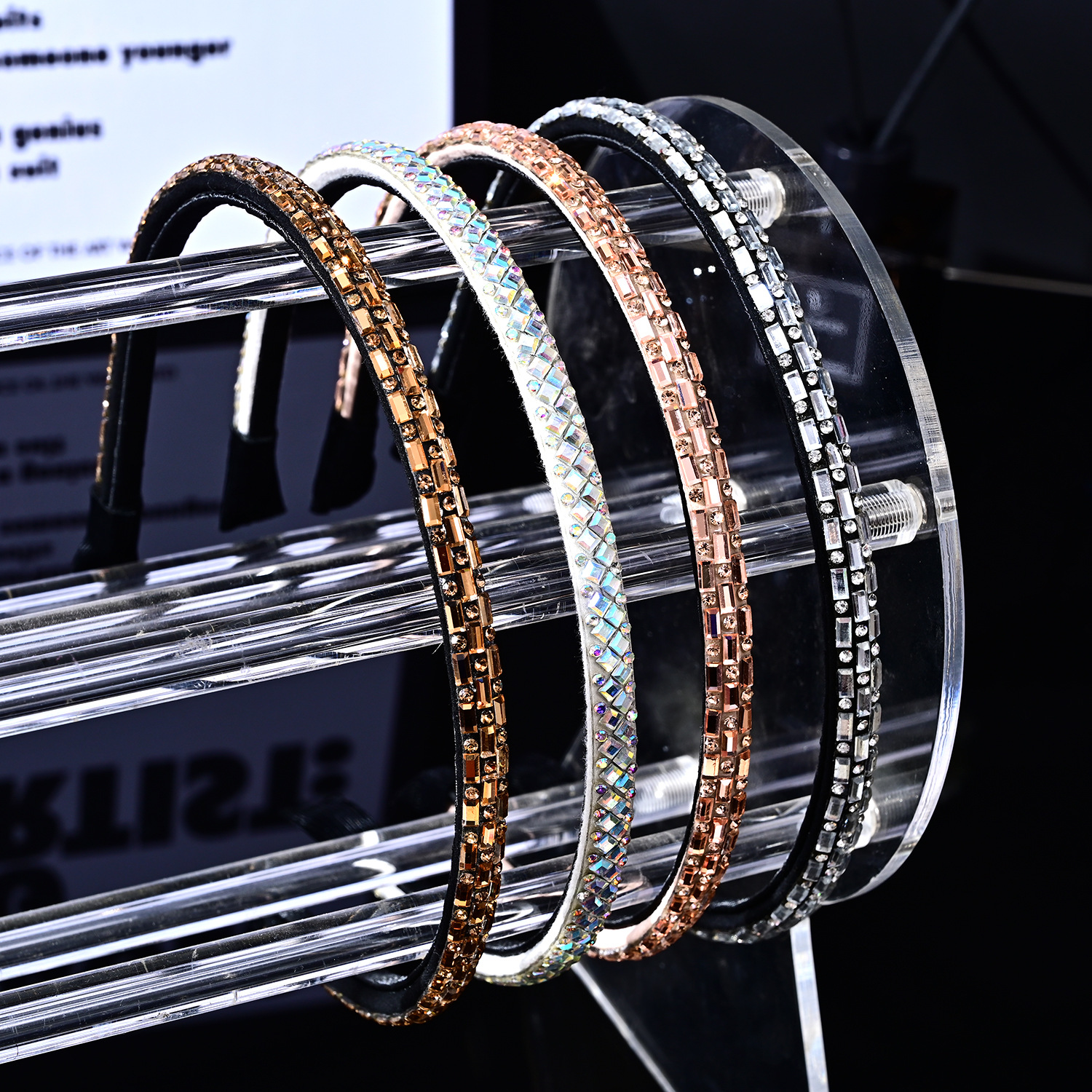 Inlay Design Women's Simple Style Classic Style Solid Color Rhinestone Inlay Rhinestones Hair Band