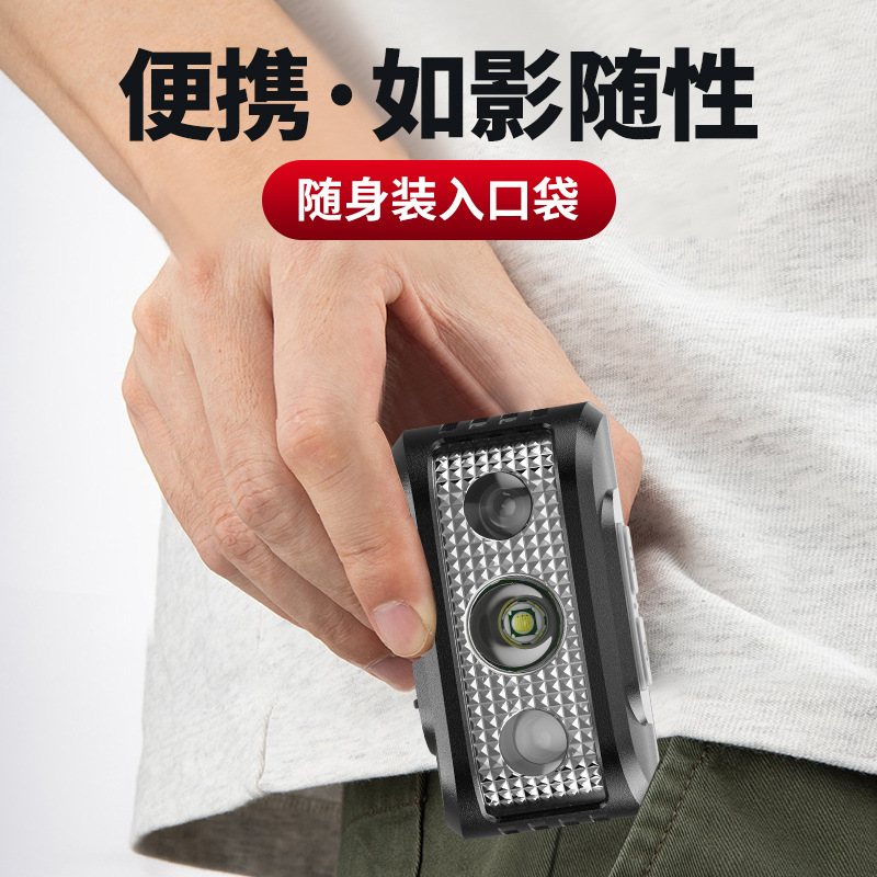 Transfronterizo nueva onda LED de inducción inteligente fuerte luz faro iluminación al aire libre recargable brillante linterna montada en la cabeza