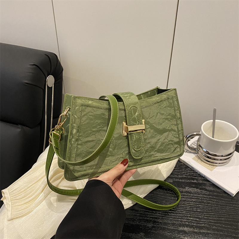 Color de contraste popular de este año, ocio 2025, nuevo estilo, moda francesa simple, estilo occidental, hombro, axila, bandolera, bandolera, mujer