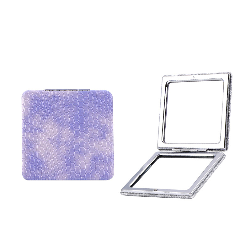 Polvo brillante de maquillaje de alta calidad cobra portátil bolsas espejo de maquillaje espejo al por mayor pequeño regalo mini espejo