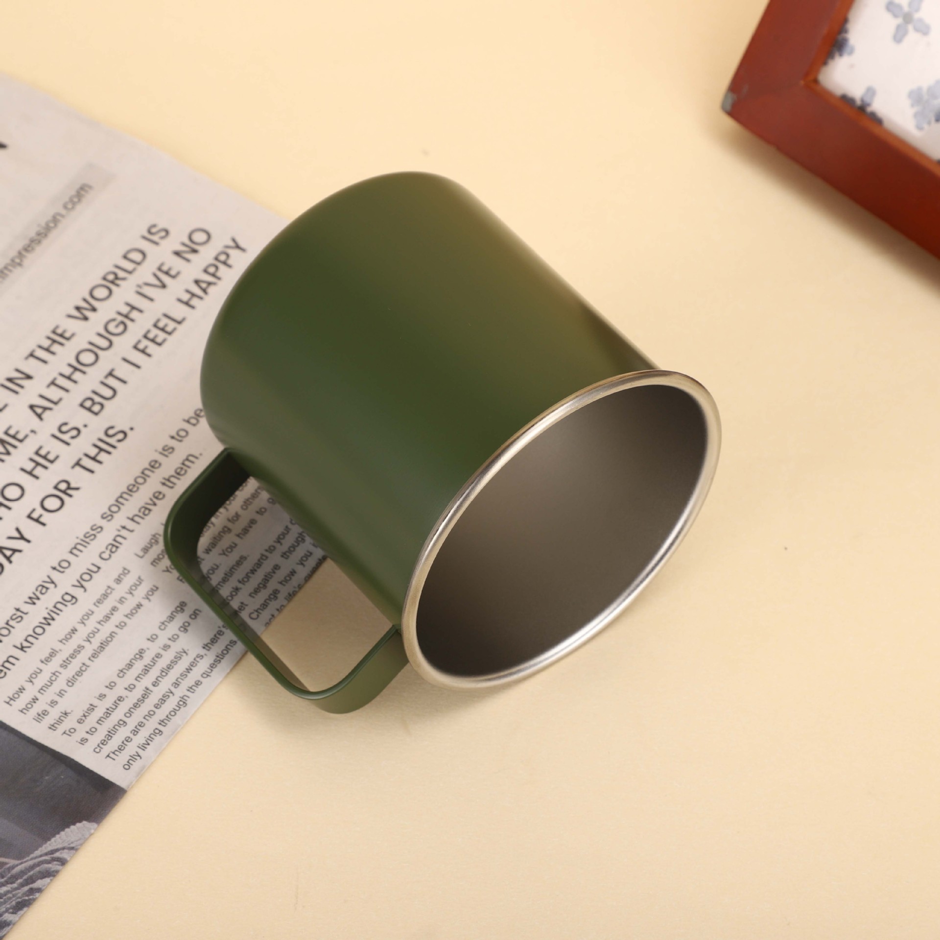 Stainless Steel Coffee Cup With Handle For Camping And Home_voghion.com