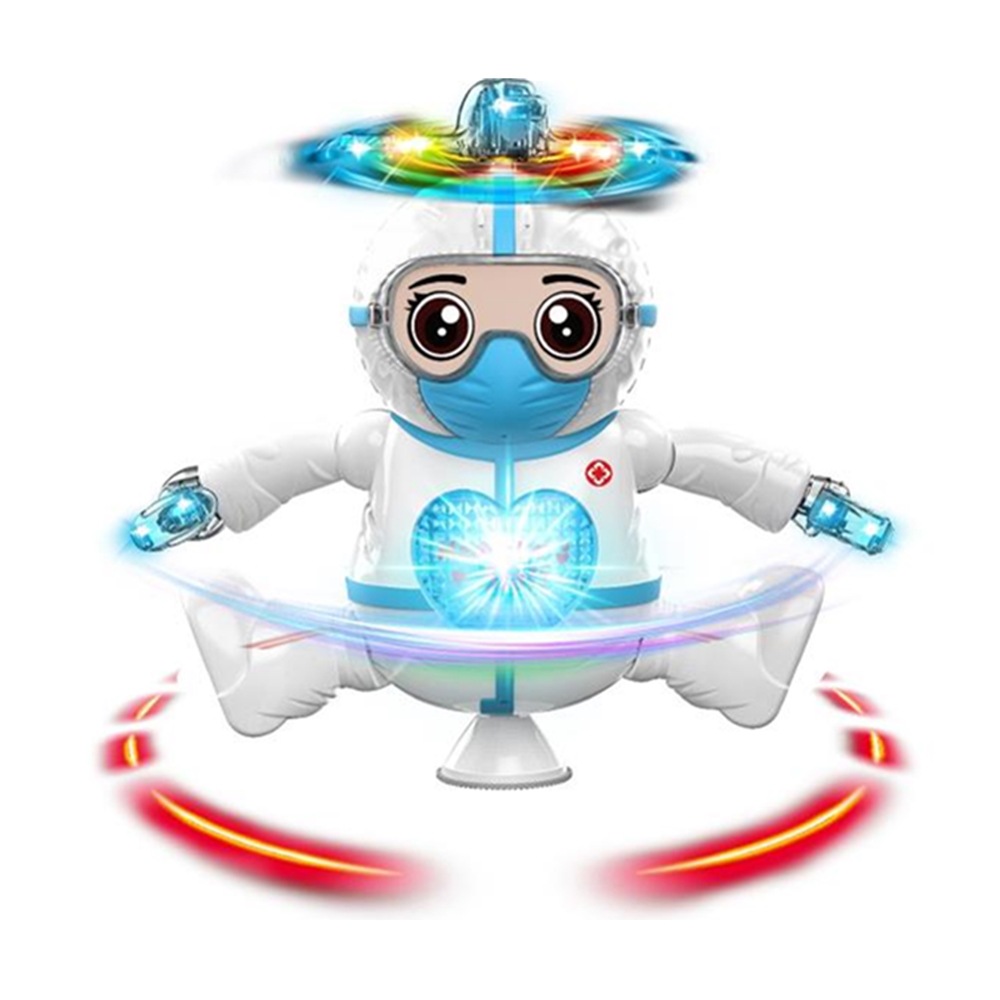 [Meng Xiaodi] 360 Rotating Epidemic Prevention Hero Robot with Acousto-optic Infrared Automatic Dancing Toy