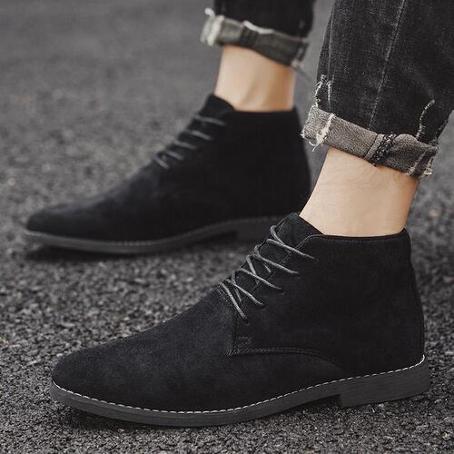 Autumn and winter men's boots, England leather boots, Korean casual boots, high-top Martin boots, suede pointed large size shoes