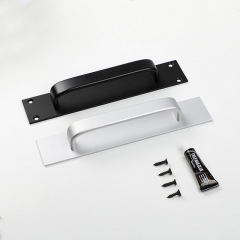 Aluminum sliding door handle, black space aluminum surface-mounted door handle, modern minimalist hole-free door pull