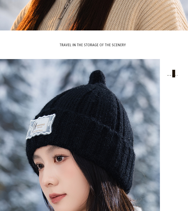 Dames gebreide wollen muts warme wintermuts met oorbescherming_voghion.com