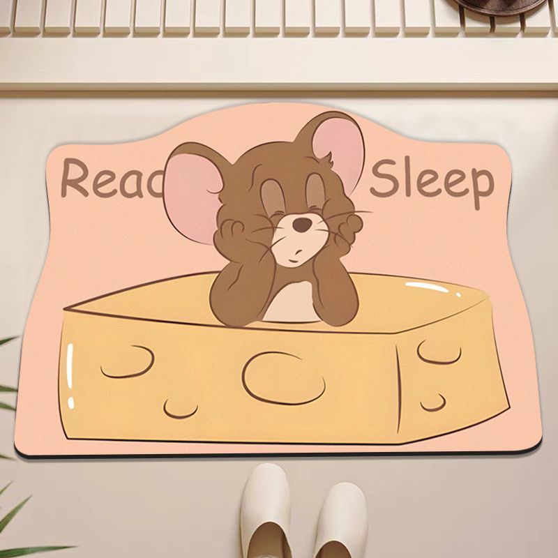 Baño doméstico absorción de agua almohadilla de pies de dibujos animados de forma especial almohadilla de suelo de barro de diatomeas secado rápido se puede cortar almohadilla de pies de puerta de baño