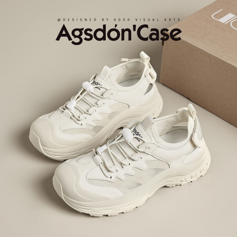 Zapatos de alpinismo del león antiguo para mujeres primavera 2026 nuevos zapatos blancos casuales al aire libre sandalias deportivas de malla hueca