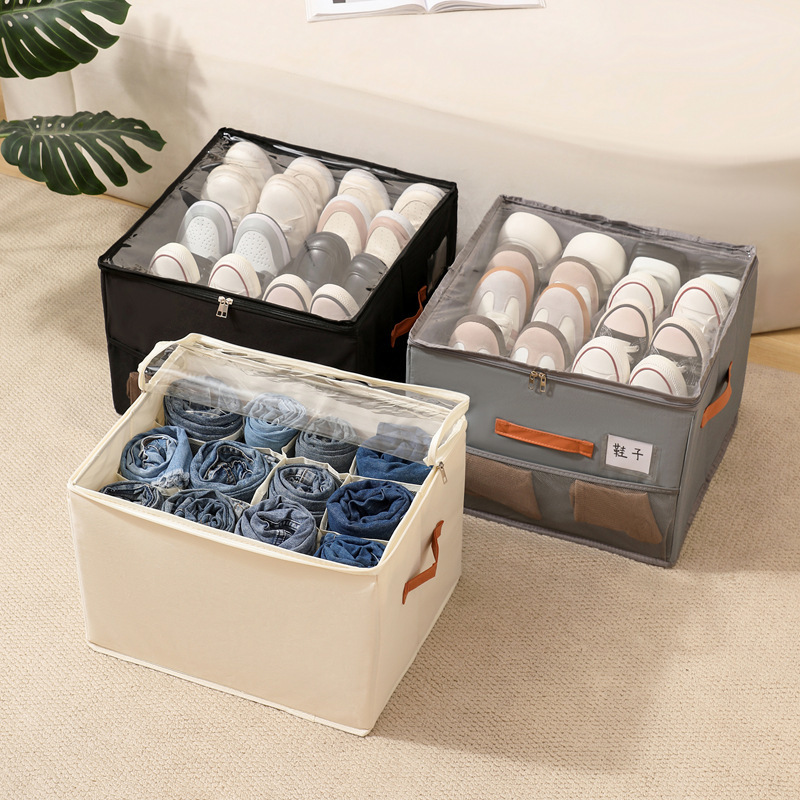 Fabric Multifunctional Compartmentalized Debris Storage Box Foldable Dustproof and Moisture-Proof Shoe Box with Lid Washable Storage Box Fabric Multifunctional Compartmentalized Debris Storage Box Foldable Dustproof and Moisture-Proof Shoe Box with Lid Washable Storage Box