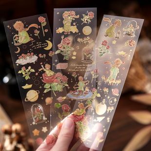 Little Prince Xingmeng PVC Bronzing Stereo Sticker Retro Romantic Rose Advanced Feeling Hand Account Material Decoration Sticker