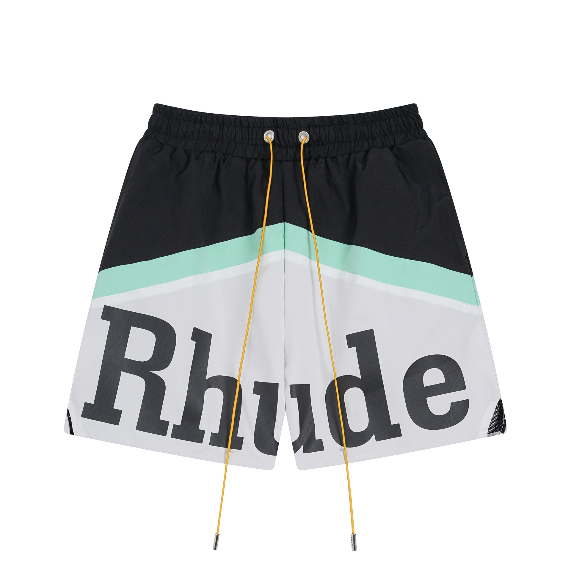 Tendencia europea y estadounidense transfronteriza rhude colección de letras 3M pantalones cortos casuales reflectantes hombres y mujeres pantalones de playa de alta calle estadounidenses