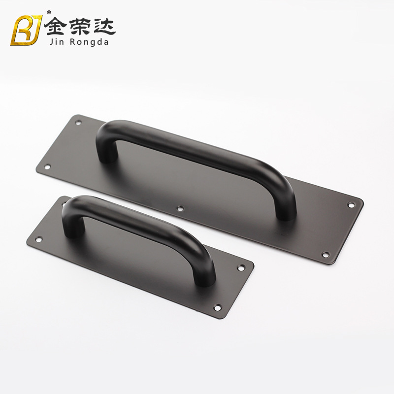Jinrongda stainless steel thickened push-pull plate handle fire door channel exposed door handle sign handrail wholesale