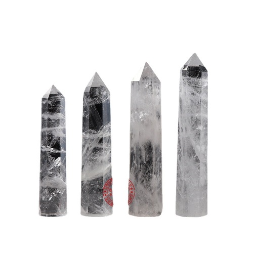 Wholesale of natural crystal columns, amethyst pink crystal white crystal single pointed hexagonal prism, crystal raw stone energy column ornaments