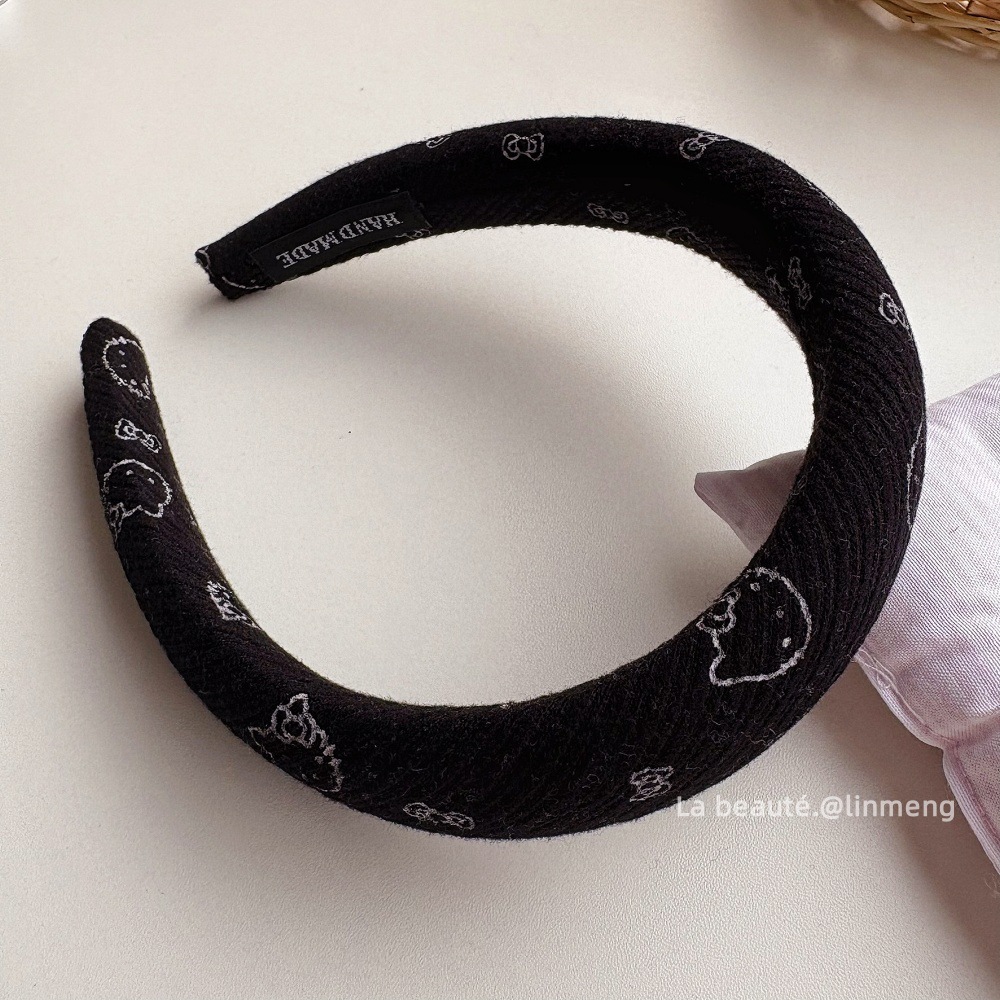 Diadema superior de cráneo alto Diadema de fragancia pequeña negra de alta calidad Diadema de estilo perla coreana arco simple cueva para el cabello accesorios para el cabello femenino