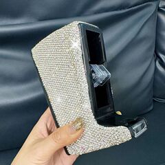 ダイヤモンドがちりばめられた大型文具テープホルダーオフィス装飾品ダイヤモンドがちりばめられた高価値テープマシン小型透明テープカッター