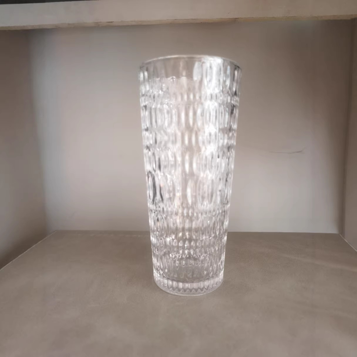 Glass Water Cup for Home Use, Simple and Creative Ins-Style Cup with Tree Bark Pattern, Beer Cup, Coffee Cup