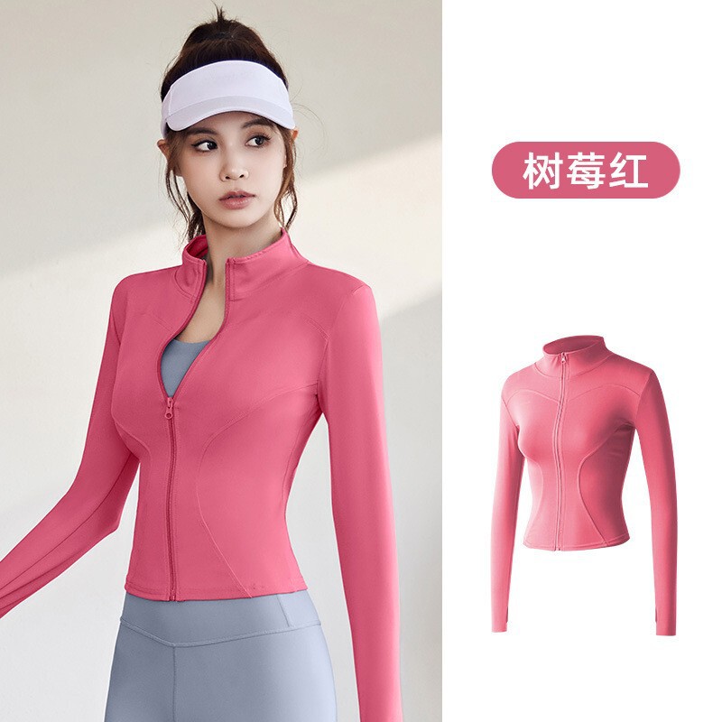 New Long-Sleeved Sports Slim-Fit Women's Yoga Wear Slim-Fitting Slimming Sports Running Long-Sleeved Yoga Wear Zipper Jacket New Long-Sleeved Sports Slim-Fit Women's Yoga Wear Slim-Fitting Slimming Sports Running Long-Sleeved Yoga Wear Zipper Jacket