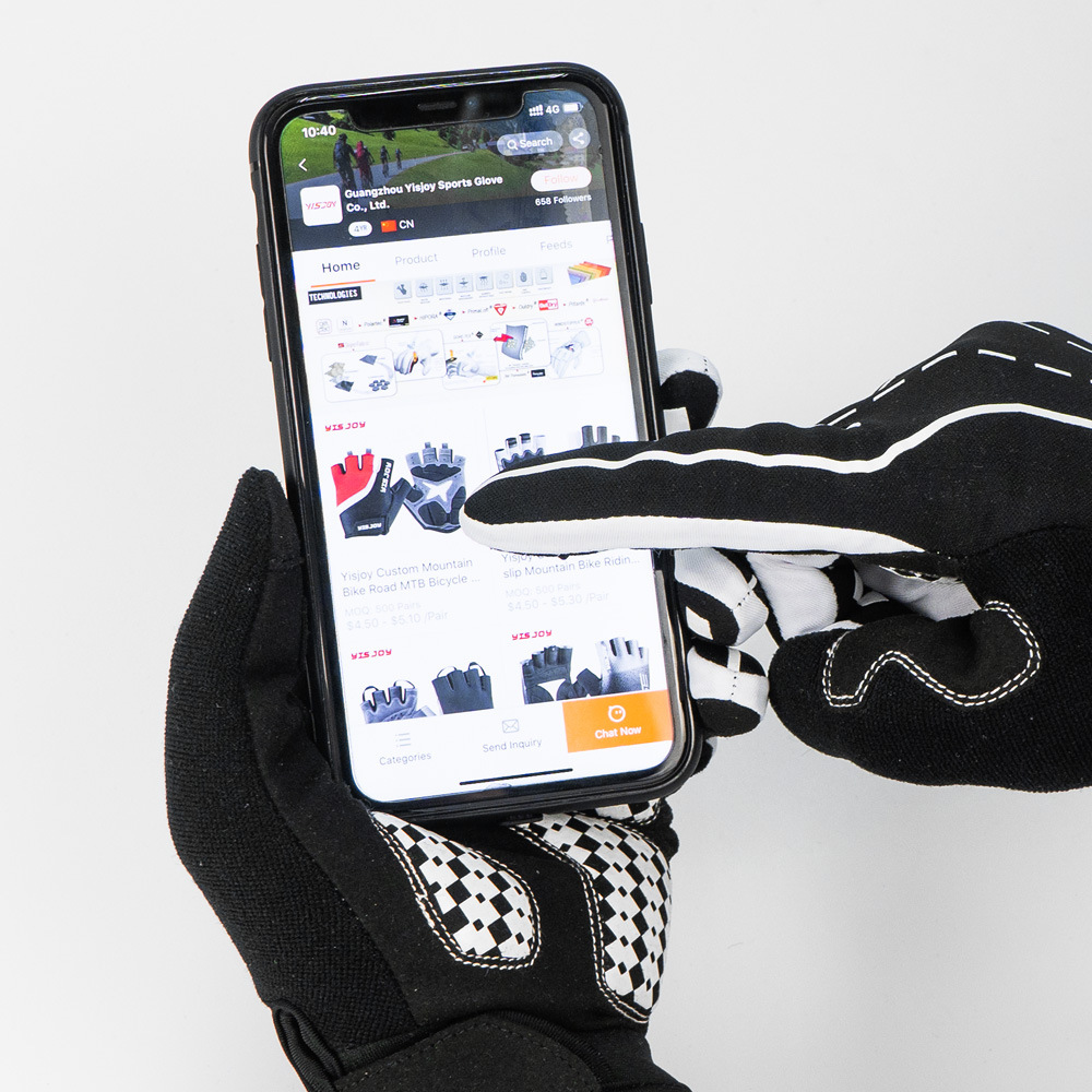 冬天騎行保暖手套戶外運(yùn)動長指加絨防滑觸屏加絨自行車電動車手套