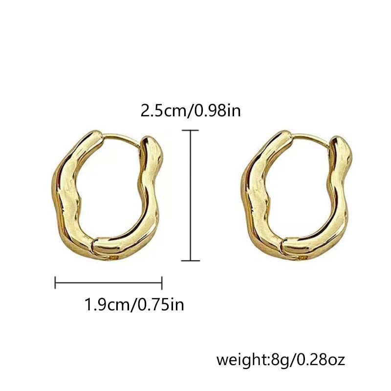 Fibbie auricolari geometriche minimamente irregolari per le donne, che trasudano un senso di grandezza e raffinatezza, con orecchini versatili_voghion.com