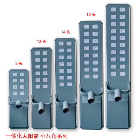 小型八角形一体型ソーラー街路灯ハウジングプロファイルレンズソーラーキット 70W 90W 140W|undefined