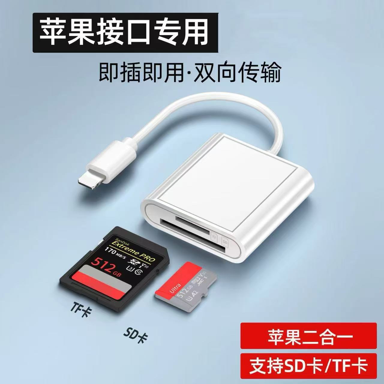 苹果手机/安卓Type-cSD单反相机套件OTG转接头转接线存储卡读卡器