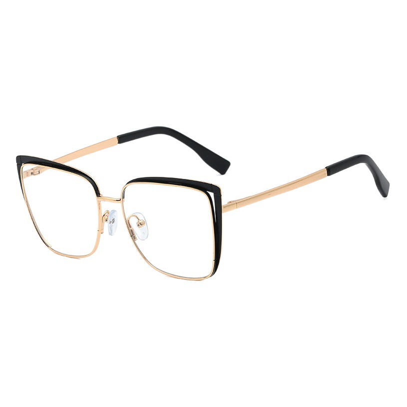 95606 nuevo metal anti-azul gafas de luz estilo europeo y americano gafas lisas transfronterizo marco artístico gafas para las mujeres en stock