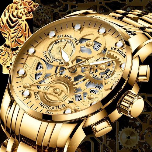 Cross-border AliExpress Steel Band Men's Waterproof Calendar Watch High-end Simple Cross-border Quartz Watch Wholesale