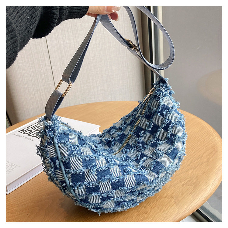 Denim Patchwork Shoulder Crossbody Bag For Women Stylish Canvas_voghion.com