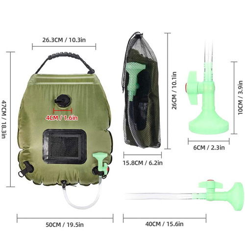Outdoor solar water bag bath bag camping bath water storage bag portable shower bag 20L bath water bag