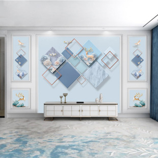 ✅ 3D Scandinavian Tv Background Wall Cloth 5D Popular Living Room Bedroom Decorative Wall Painting 8D Stereo Modern Film and Television Wall