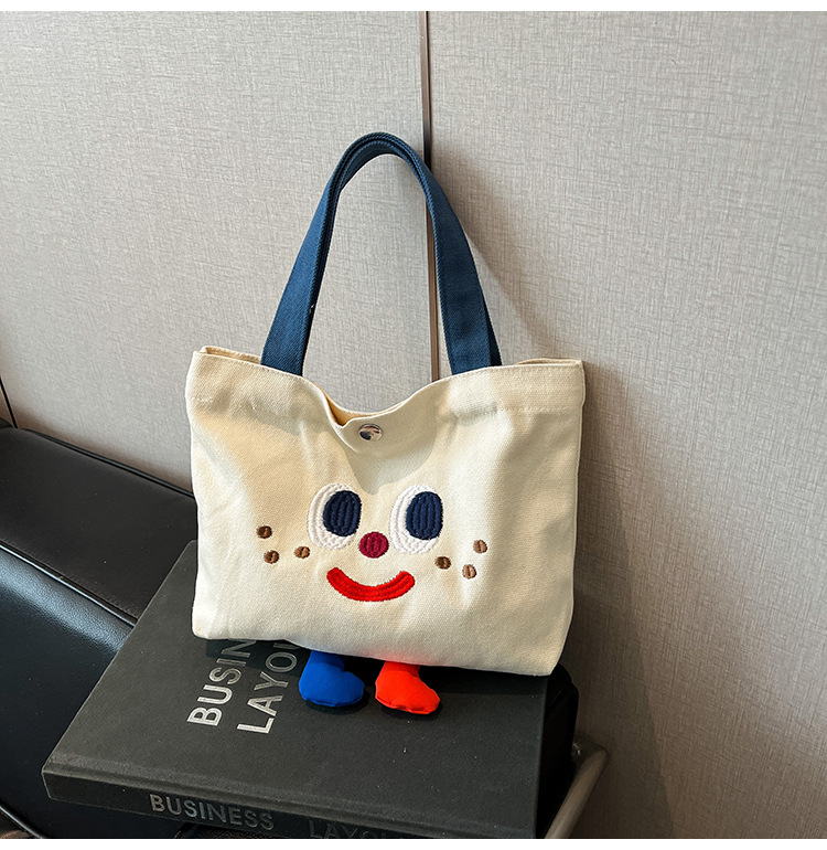ins mini canvas bag, cute peach tote bag, Korean girl snack bento small bag canvas bag wholesale undefined