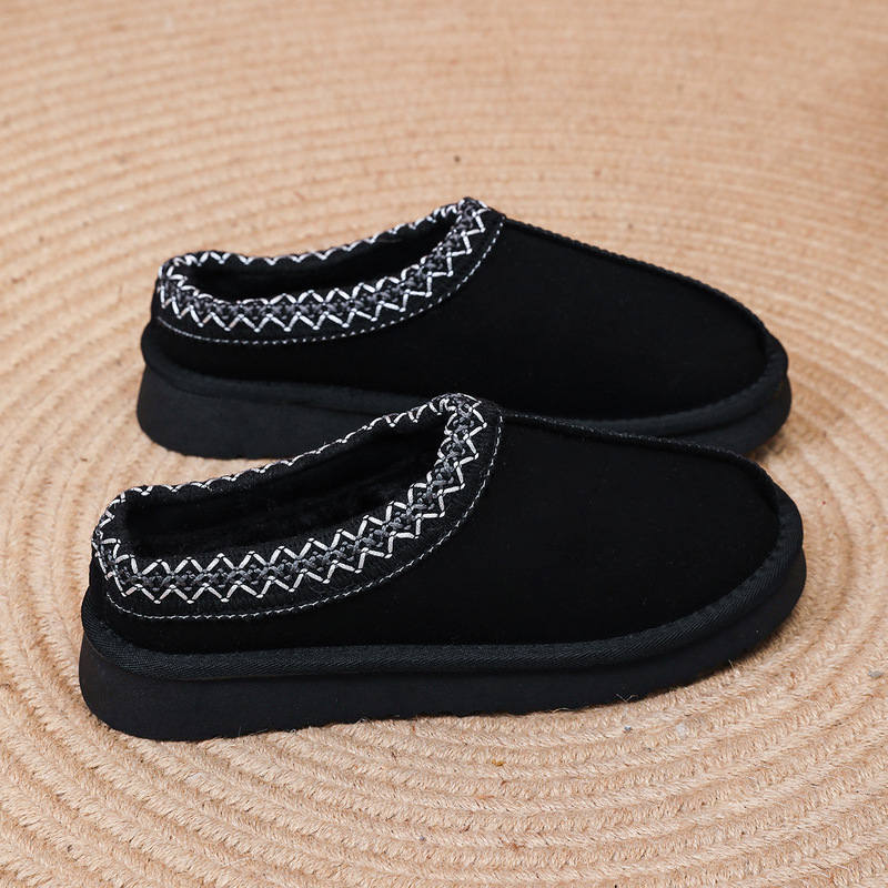 Foreign Trade Large Size 36~45 Flats Cotton Slippers 2024 Autumn and Winter Popular Fashion Fleece-Lined Warm Snow Boots for Women U