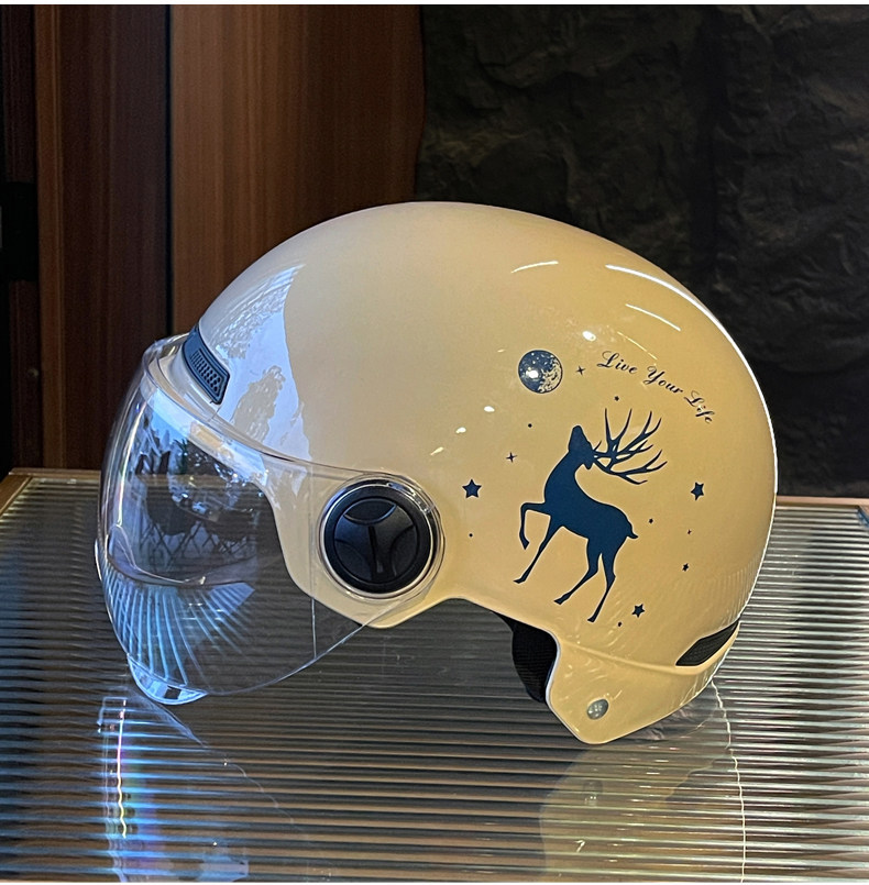Chengye Xiaolu Electric Vehicle Helmet, Unisex Motorcycle Safety Helmet, Battery-Powered, Sun Protection, Breathable, 3C Certified