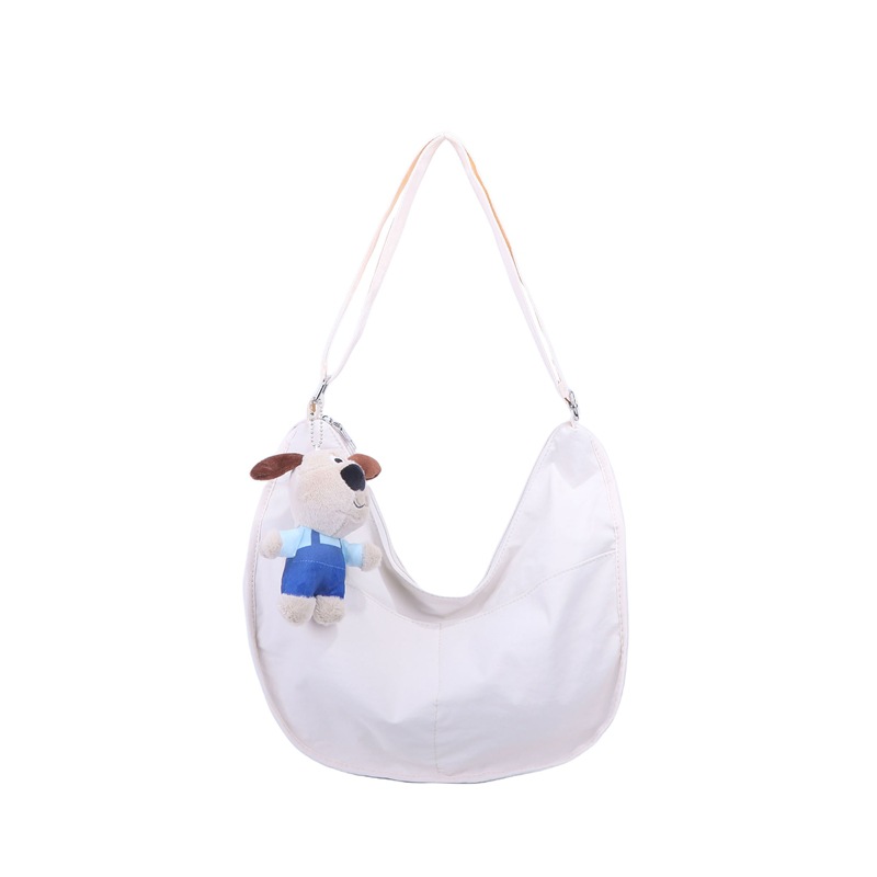 Bolsa de hombro coreana para niños y niñas de color sólido de gran capacidad bolsas de饺os para niños 2025 nuevas bolsas para niños con colgantes